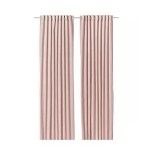 IKEA SANELA Pale Pink Cotton Velvet Diming Light Curtains 2 Panels 55" x98"